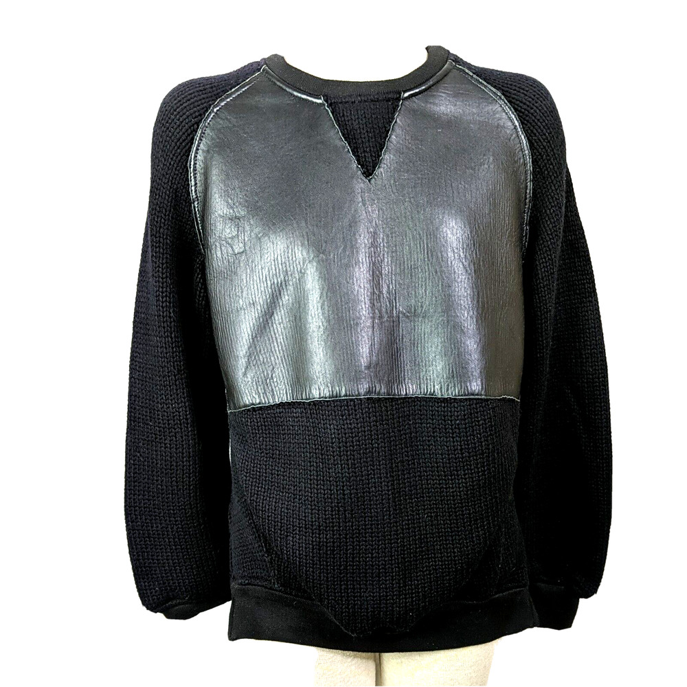 Swildens XXX Black Sweater Lamb Leather Women Size 1 Small Side Zip